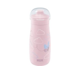 NUK Mini-Me Sip Παγουράκι με Ρύγχος Ροζ Πεταλούδα 9m+ 300ml 10..225.323