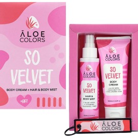 ALOE+COLORS So Velvet Gift Set με Body Cream-Γαλάκτωμα Σώματος 100ml & Hair & Body Mist-Ενυδατικό Σπρέι Σώματος & Μαλλιών 100ml & ΔΩΡΟ Πολύχρωμο Μπρελόκ