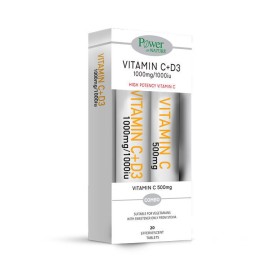 Power Of Nature Vitamin C+D3 1000mg/1000iu & Vitamin C 500mg Βιταμίνη για το Ανοσοποιητικό 2x20tabs Αναβράζοντα