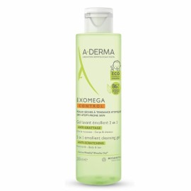 A-Derma Exomega Control Gel 2in1 Τζελ Καθαρισμού για το Ατοπικό Δέρμα κατά του Κνησμού, από τη Γέννηση 200ml