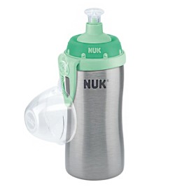 Nuk First Choice Nuk Junior Cup Push-Pull Εκπαιδευτικό Μπιμπερό Ανοξείδωτο Γκρι 18m+ 215ml 10.256.644