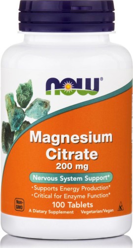 Now Magnesium Citrate 200mg 100tabs