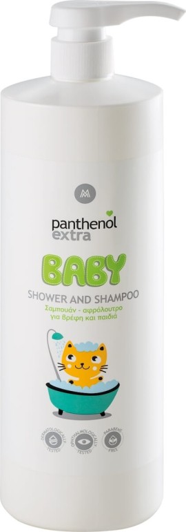 Panthenol Extra Baby Shower & Shampoo με Χαμομήλι για Βρέφη και Παιδιά 1000ml με Αντλία