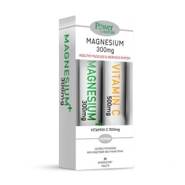 Power Health Magnesium 300mg & Vitamin C 500mg με Stevia 20+20tabs Αναβράζοντα