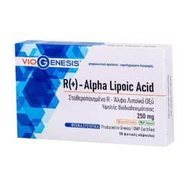 Viogenesis R + Alpha Lipoic Acid Αλφα Λιποϊκό Οξύ 250mg 30caps
