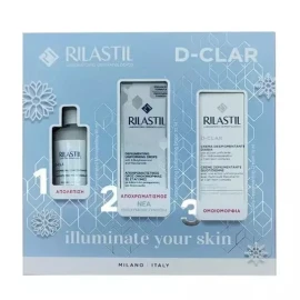 Rilastil PROMO 2025 με D-Clar Drops Depigmenting Αποχρωματιστικός Ορός 30ml, Κρέμα Προσώπου 30ml, Αποχρωματιστική Κρέμα Καθημερινης Χρήσης 15ml