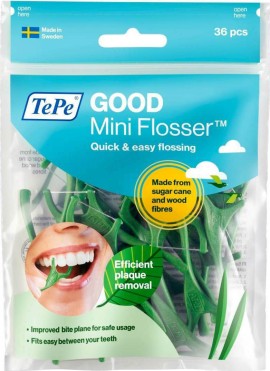 TePe Good Mini Flosser Οδοντικό Νήμα με Λαβή Πράσινο 36τμχ