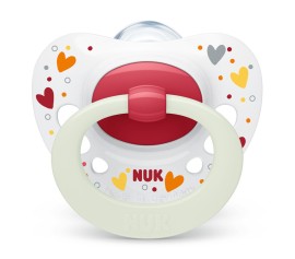 Nuk Signature Night Σιλικόνης 18-36m Λευκό Hearts 1τμχ 10.739.704