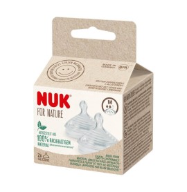 Nuk For Nature Θηλές από Σιλικόνη Μεσαίας Ροής για 0+ μηνών 2τμχ 10.124.026