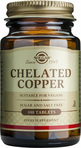 Solgar Chelated Copper, Συμπλήρωμα Χαλκού 100tabs