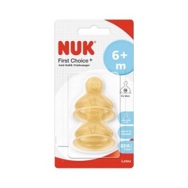 NUK First Choice Plus Θηλές Καουτσούκ Κατά Των Κολικών Σιλικόνης 6m+ Medium 2τμχ 10.713.242