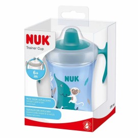 Nuk Trainer Cup 6+m Εκαιδευτικό Ποτηράκι με Μαλακό Στόμιο και Χεράκια, Γαλάζιο, 230ml 10.751.140