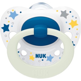 Nuk Signature Night Σιλικόνης 0-6m Αστεράκια Μπλε - Λευκό 1τμχ 10.730.653