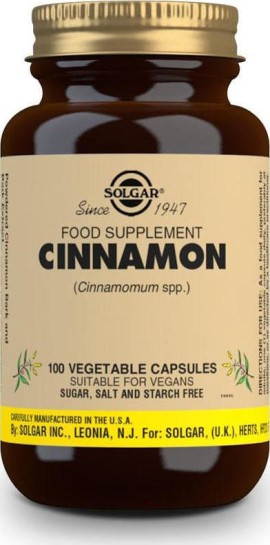 Solgar Cinnamon Συμπλήρωμα Κανέλλας 500mg 100caps