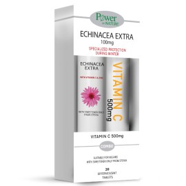 Power Health Echinacea Extra με Στέβια 24 αναβράζοντα δισκία + Vitamin C 500mg Πορτοκάλι 20 αναβράζοντα δισκία