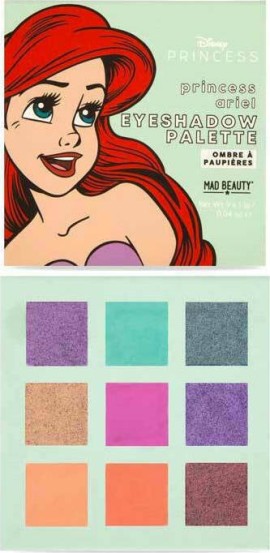 Mad Beauty Disney Princess Ariel Mini Eyeshadow Palette Παλέτα 9 Σκιών Ματιών Ariel 9x1.1gr