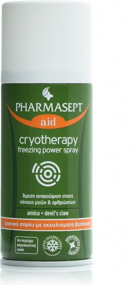 Pharmasept aid Cryotherapy Freezing Power Spray Σπρέι Κρυοθεραπείας για Μυϊκούς Πόνους & Αρθρώσεις με Άρνικα & Αρπαγόφυτο 150ml