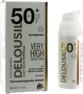 Delousil Silky Skin Αντηλιακή Κρέμα Προσώπου SPF50+ 50ml