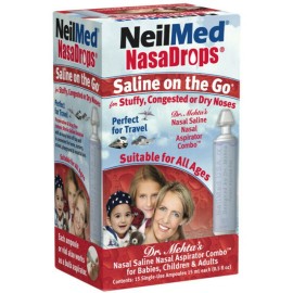 NeilMed Nasadrops Saline on the Go Αμπούλες Ρινικών Πλύσεων 15amps x 15ml