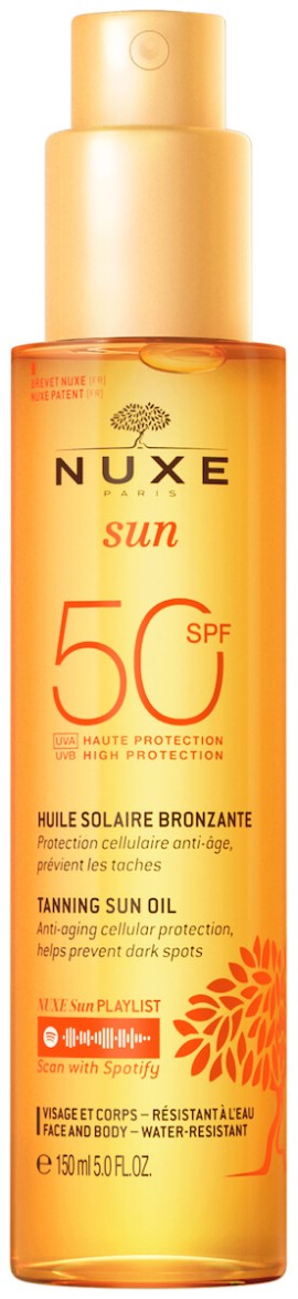 Nuxe Sun Tanning Oil Αντηλιακό Λάδι Προσώπου SPF50 σε Spray 150ml