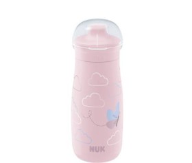 NUK Mini-Me Sip Παγουράκι με Ρύγχος Ροζ Πεταλούδα 9m+ 300ml 10..225.323