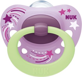 Nuk Signature Night Σιλικόνης 0-6m Μωβ 1τμχ 10.730.653