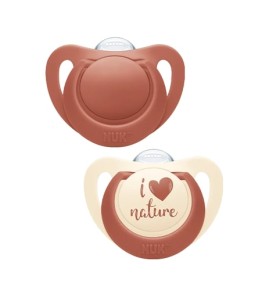 Nuk For Nature Πιπίλα Latex από 98% Φυσικές Πρώτες Ύλες 0-6m Κόκκινο 2τμχ 10.730.762