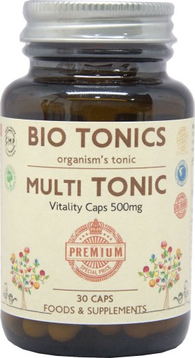 Bio Tonics Multi Tonic Πολυβιατμίνουχος Φόρμουλα για Τόνωση & Ενέργεια 30caps