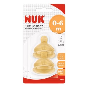 NUK First Choice Plus Θηλές Καουτσούκ Κατά Των Κολικών Σιλικόνης 0-6m Medium 2τμχ 10.709.245