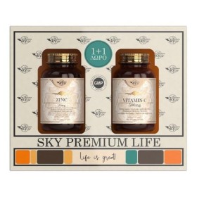 Sky Premium Life PROMO Ανοσοποιητικού με Zinc (Ψευδάργυρο) 25mg 60tabs & ΔΩΡΟ Vitamin C 500mg 60tabs