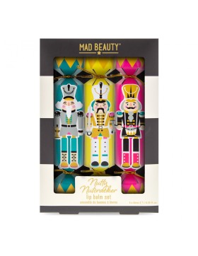 Mad Beauty Nutty Nutcracker Lip Balm Set, Σετ με 3 Balm Χειλιων Blueberry 10ml, Vanilla 10ml, Berry 10ml