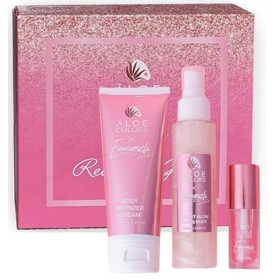 Aloe Colors Ready To Glow Box Set 2024 με Bronzer Cream 100ml, Glow & Glitter Spray 100ml, Lip Oil 10ml