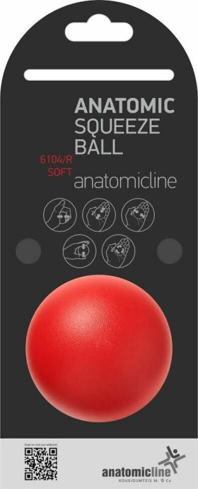 Anatomic Line Μαλακή Μπάλα Antistress, Άσκησης Χειρός Κόκκινο 1τμχ