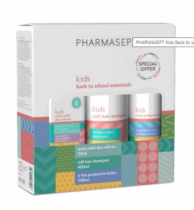 Pharmasept Promo 2024 Back To School με Προληπτική Αντιφθειρική Λοσιόν 100ml & Παιδικό Σαμπουάν 400ml & Απαλό Παιδικό & Εφηβικό Αποσμητικό Roll-On 50ml