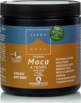 TerraNova Maca & Reishi Super Shake, Ρόφημα Υπερτροφών με Μάκα, Γανόδερμα, Σπιρουλίνα, Προβιοτικά & Πεπτικα΄Ένζυμα 224gr