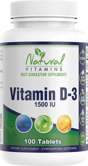 Natural Vitamins Vitamin D-3 1500iu 100tabs