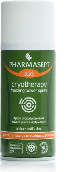 Pharmasept aid Cryotherapy Freezing Power Spray Σπρέι Κρυοθεραπείας για Μυϊκούς Πόνους & Αρθρώσεις με Άρνικα & Αρπαγόφυτο 150ml