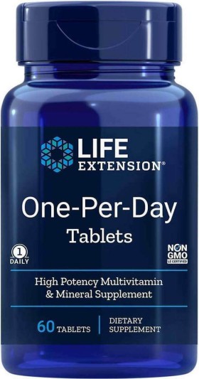 Life Extension One-Per-Day Ενισχυμένη Πολυβιταμίνούχος Φόρμουλα 60tabs