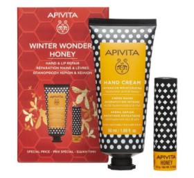 Apivita XMAS PROMO 2024 Winter Wonders Honey Κρέμα Χεριών Εντατικής Ενυδάτωσης με Μέλι 50ml & Υαλουρονικό Οξύ + Lipcare με Μέλι 4.4gr